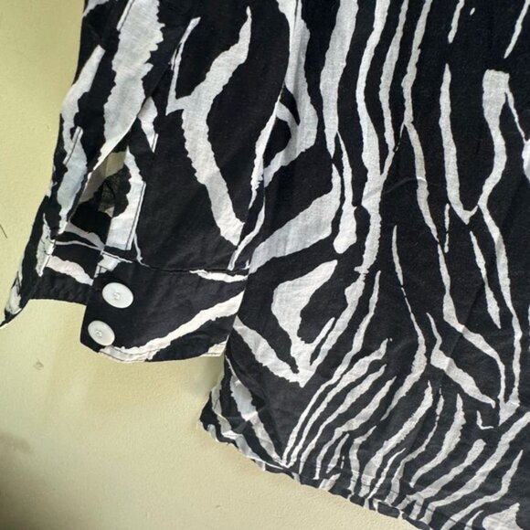 Tabi Vintage Zebra Cotton Roll Tab Sleeve Safari Shirt Pocket Lightweight Slit M - Picture 6 of 16